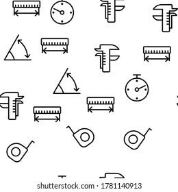 Measuring Equipment Vector Seamless Pattern Thin Line Illustration