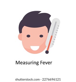 Measuring Fever Vector Flat Icons. Simple stock illustration stock