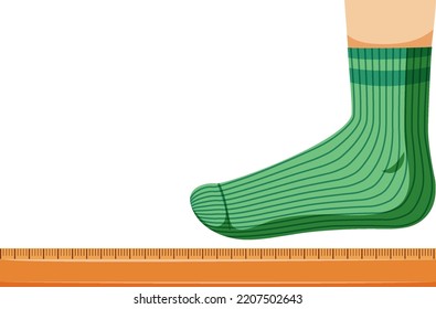 Measuring Foot Size Vector Illustration