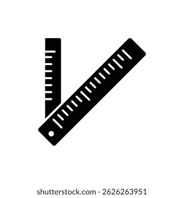 Measuring Gauge Tool for Hems Flat Black Icon