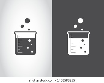 Measuring Glass Beaker Lab Glassware Boiling Liquid Formula Chemistry Icon Black White
