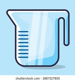 measuring glass kitchen utensil isolated vector illustration in flat style