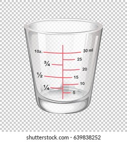 Measuring glass on transparent effect background