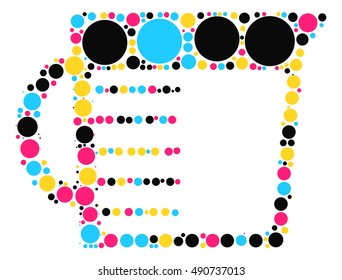 Measuring glass shape vector design by color point