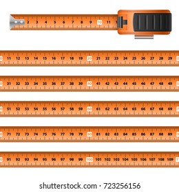 Measuring Graphic Design Orange Centimeter Scale Isolated on the White Background