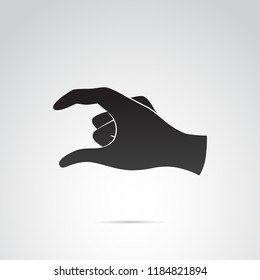 Measuring hand - human gesture vector icon.