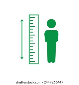  Das Symbol für den Messkörper ist auf weißem Hintergrund isoliert. Farbige Symbole festlegen. Vektorgrafik