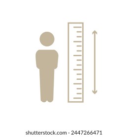  Measuring height body icon isolated on white background. Set icons colorful. Vector