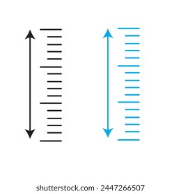  Icono de cuerpo de altura de medición aislado sobre fondo blanco. Establecer iconos coloridos. Vector