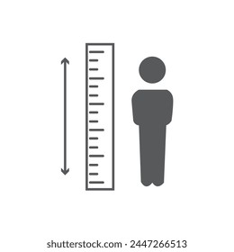  Measuring height body icon isolated on white background. Set icons colorful. Vector