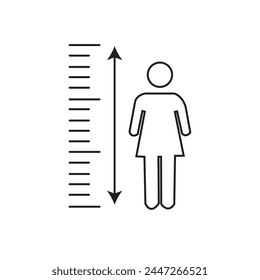  Measuring height body icon isolated on white background. Set icons colorful. Vector