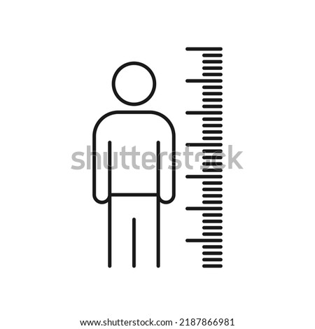Measuring height icon line style isolated on white background. Vector illustration