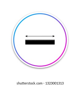 The measuring height and length icon isolated on white background. Ruler, straightedge, scale symbol. Circle white button. Vector Illustration