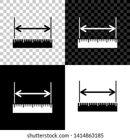 The measuring height and length icon isolated on black, white and transparent background. Ruler, straightedge, scale symbol. Vector Illustration