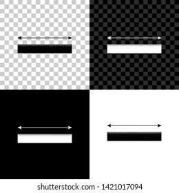 The measuring height and length icon isolated on black, white and transparent background. Ruler, straightedge, scale symbol. Vector Illustration