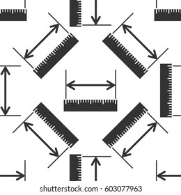 The measuring height and length icon. Ruler, straightedge, scale symbol icon seamless pattern on white background. Vector Illustration