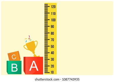 measuring height vector illustration. school. measuring height clipart