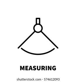 Measuring icon or logo in modern line style. High quality black outline pictogram for web site design and mobile apps. Vector illustration on a white background.