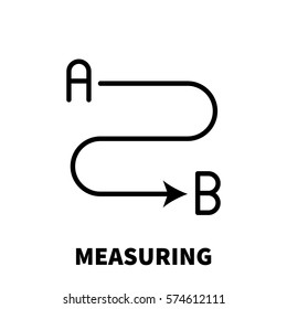 Measuring icon or logo in modern line style. High quality black outline pictogram for web site design and mobile apps. Vector illustration on a white background.