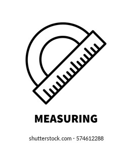 Measuring icon or logo in modern line style. High quality black outline pictogram for web site design and mobile apps. Vector illustration on a white background.