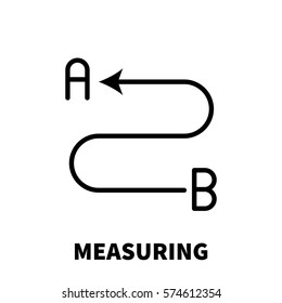 Measuring icon or logo in modern line style. High quality black outline pictogram for web site design and mobile apps. Vector illustration on a white background.