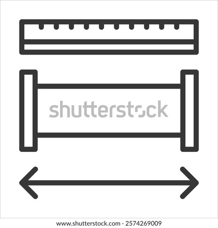 Measuring Icon Vector Illustration Outline