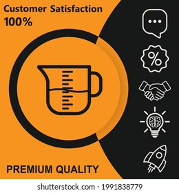 Measuring icon. With yellow and black background option