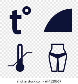 Measuring icons set. set of 4 measuring filled icons such as thermometer, angle, temperature