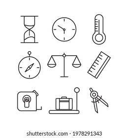 measuring icons set. measuring pack symbol vector elements for infographic web.