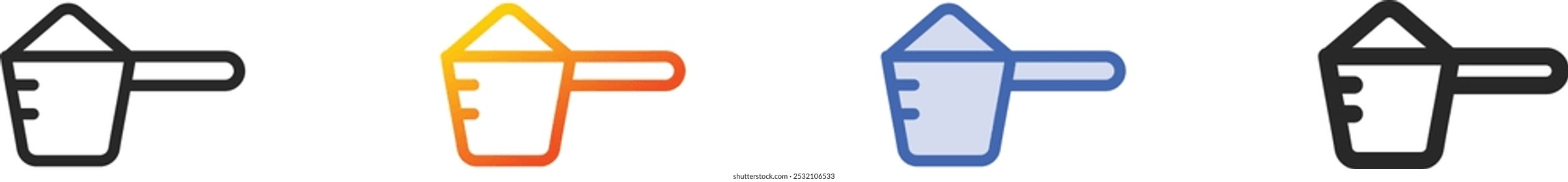 measuring icon.Thin Linear, Gradient, Blue Stroke and bold Style Design Isolated On White Background