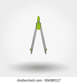 Measuring instrument Calipers. Icon for web and mobile application. Vector illustration on a white background. Flat design style.
