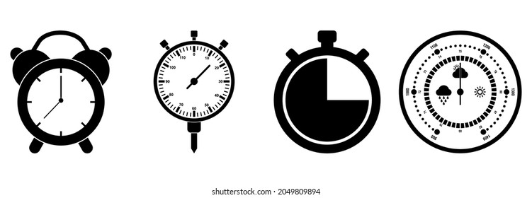 measuring instrument icon set, meter equipment icon set vector sign symbol