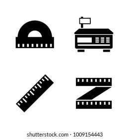 Measuring Instrument. Simple Related Vector Icons Set for Video, Mobile Apps, Web Sites, Print Projects and Your Design. Black Flat Illustration on White Background.