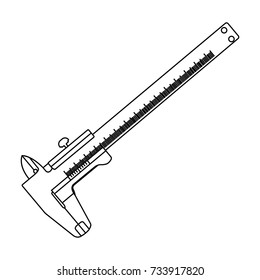 measuring instrument vector icon on white background, icon, line, tool