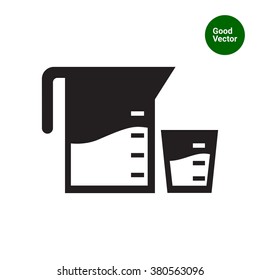 Measuring jar and cup icon