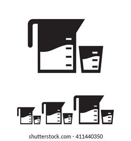 Measuring jar and cup icon