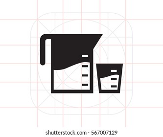 Measuring jar and cup icon