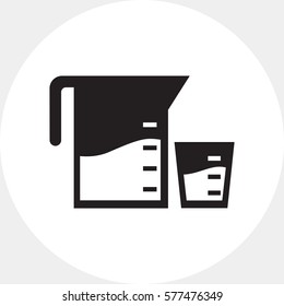 Measuring jar and cup icon