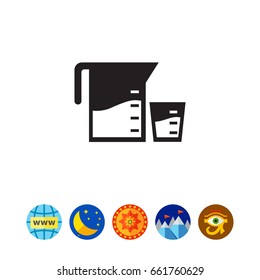 Measuring jar and cup icon