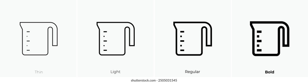 measuring jar icon. Thin, Light Regular And Bold style design isolated on white background