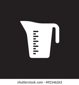 Measuring Jug, cup icon vector, solid flat sign, pictogram isolated on black, logo illustration