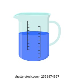 Ícone plano do jarro de medição, ilustração de vetor