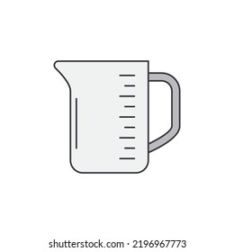 measuring jug icon in color, isolated on white background 