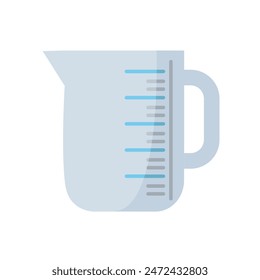 Measuring jug icon, measuring cup vector illustration, flat design style