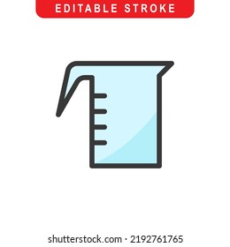 Measuring Jug Icon. Measuring Jug Logo. Vector Illustration. Isolated on White Background. Editable Stroke