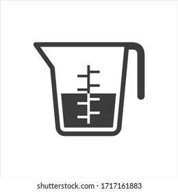 Measuring jug icon on white background