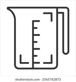 Measuring Jug Icon Vector Illustration Outline Style