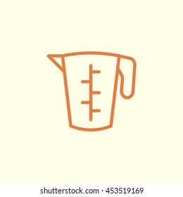 measuring jug line icon