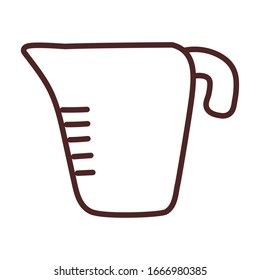 measuring jug, line style icon vector illustration design