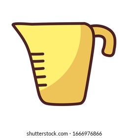 Messkrug auf weißem Hintergrund Vektorillustration Design
